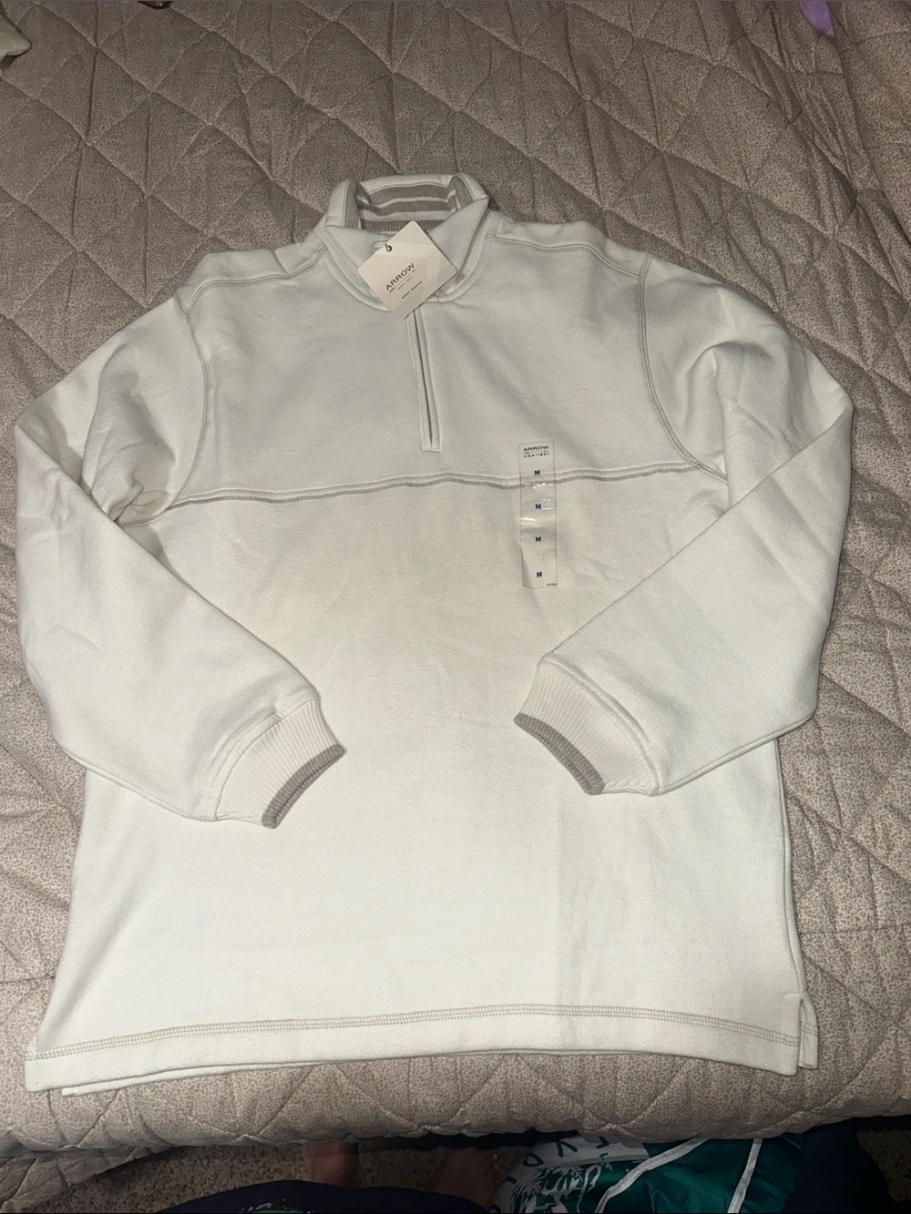 Arrow White Half-Zip Sweater